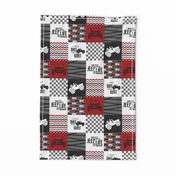 3 inch Jeep //Red - Wholecloth Cheater Quilt