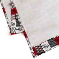 3 inch Jeep //Red - Wholecloth Cheater Quilt