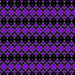 Wellspring - Star Alatyr - Ethno Ukrainian Traditional Pattern - Slavic Symbol - Middle - Purple White on Black