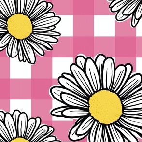 Daisy's on Pink Gingham