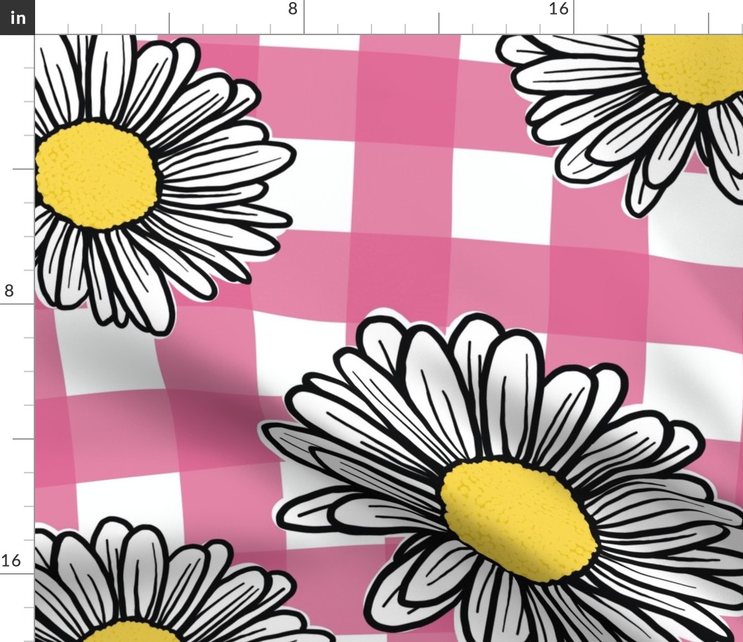 Daisy's on Pink Gingham