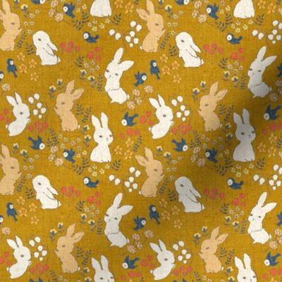 Vintage Bunnies {Gold Straw} - mini scale