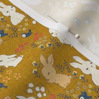 Vintage Bunnies {Gold Straw} - mini scale