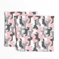 Horse camouflage pastel gray and pink