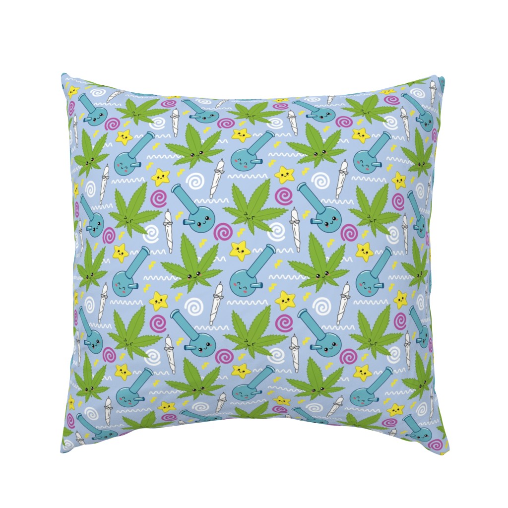 Cute kawaii cannabis blue