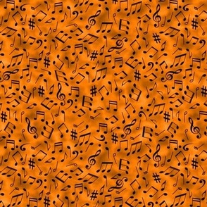 scattered music notes orange small scale