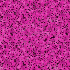 scattered music notes pink small scale