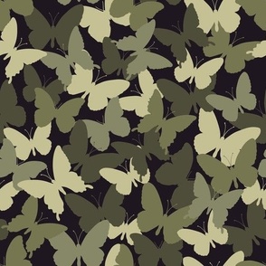 Camouflage butterflies dark green