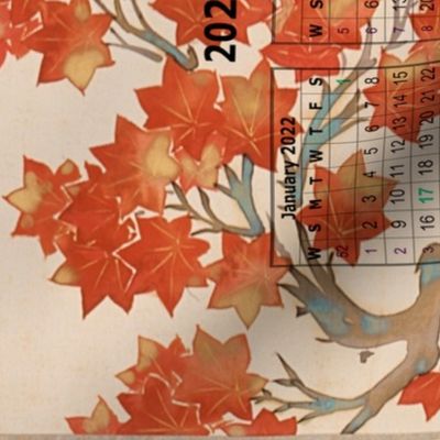 2022 Tea towel  Calendar - Autumn Leaves