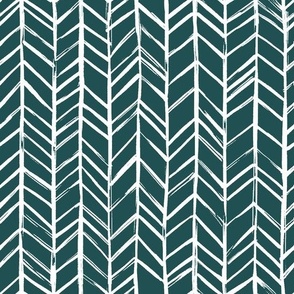 Organic chevron on emerald green