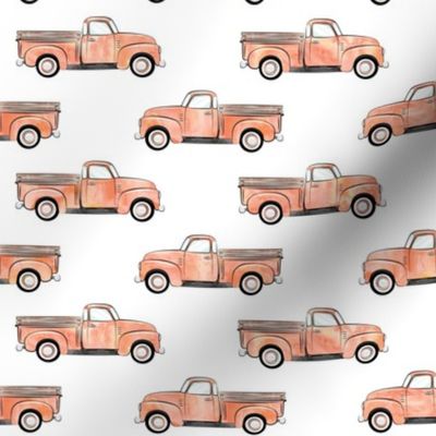 vintage truck - watercolor orange - C21