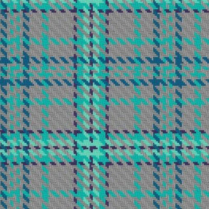 Paths Crossing Roads Plaid in Gray Mint and Slate Blue