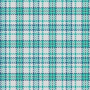 Paths Crossing Roads Plaid in White Turquoise and Teal