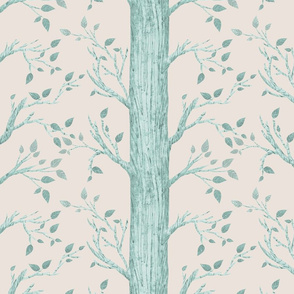 Forest Trees Large Scale Blueshy Wallpaper Nursery, Kids Room, and Babies