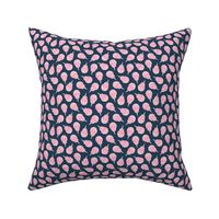 (small scale) skull cotton candy - pink on dark blue - LAD21