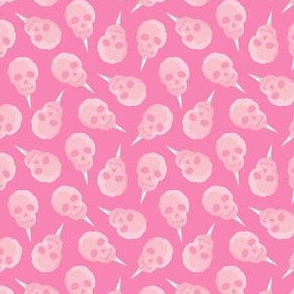 (small scale) skull cotton candy - pink - LAD21