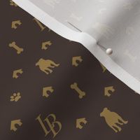 Mini Louis Bulldog Luxury Dog Attire Monogram Print