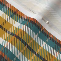 Lodge Plaid - Teal Goldenrod Large Scale 