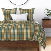 Lodge Plaid - Teal Goldenrod Large Scale 