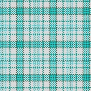 Paths Crossing Roads Plaid in White Aqua Turquoise and Sage Green
