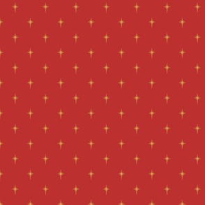 Christmas Faux Gold Foil Star in Holly Berry Red