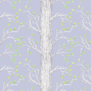 Forest Trees Large Scale Wallpaper Lilac Nursery, Kids Room, Babies 