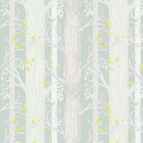 Forest Trees Complex Large Scale Wallpaper for Nursery, Kids Room