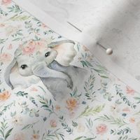 2" baby floral elephant with pink spring floral