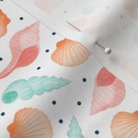 Seashells - multi - beach summer fabric - LAD21