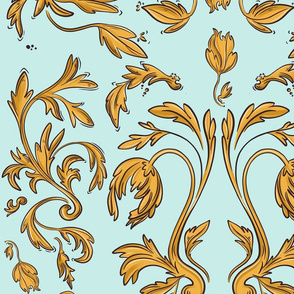 Rococo acanthus leaves Greek decorative motifs 