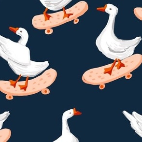 Goose on skateboard