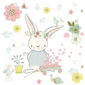 9" Garden Bunny / White