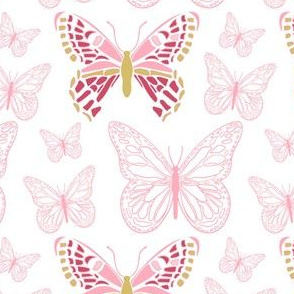 Pink Butterflies Small Scale