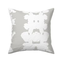 White on grey double inkblot