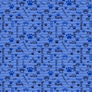 paw prints with words blue small scale
