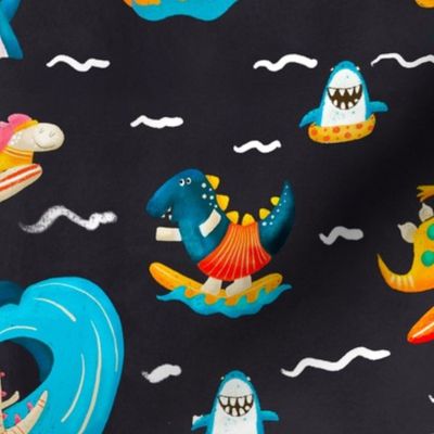 Hang Ten Dinosaurs navy 