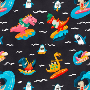 Hang Ten dinosaur navy Large