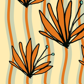 Fall for You orange florals and stripes
