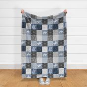 Lone Cowboy - stonewashed blue and grey western cheater quilt