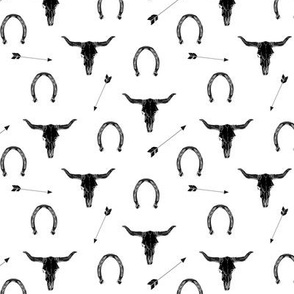 Longhorn and arrows - black on white