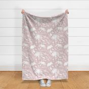 Floral silhouette- dusty pink linen