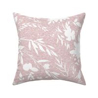 Floral silhouette- dusty pink linen
