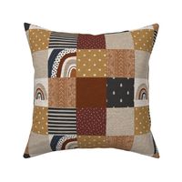 3” Scandi rainbow patchwork - natural