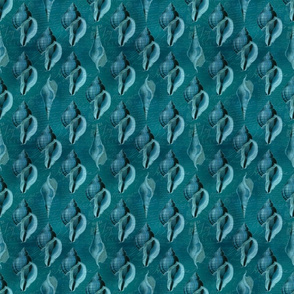 Turquoise Nostalgic Seashell Pattern Smaller