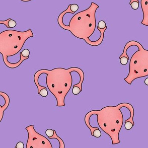 Happy Cute Uterus, purple, large