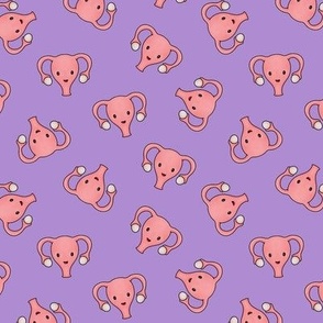 Happy Cute Uterus, purple