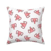 Happy Cute Uterus, white, large