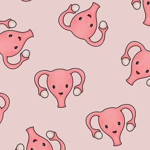 Happy Cute Uterus, pink, large