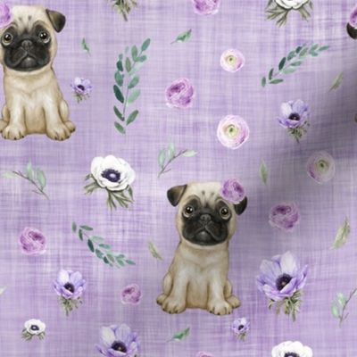 pug purple linen
