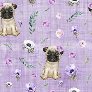 pug purple linen